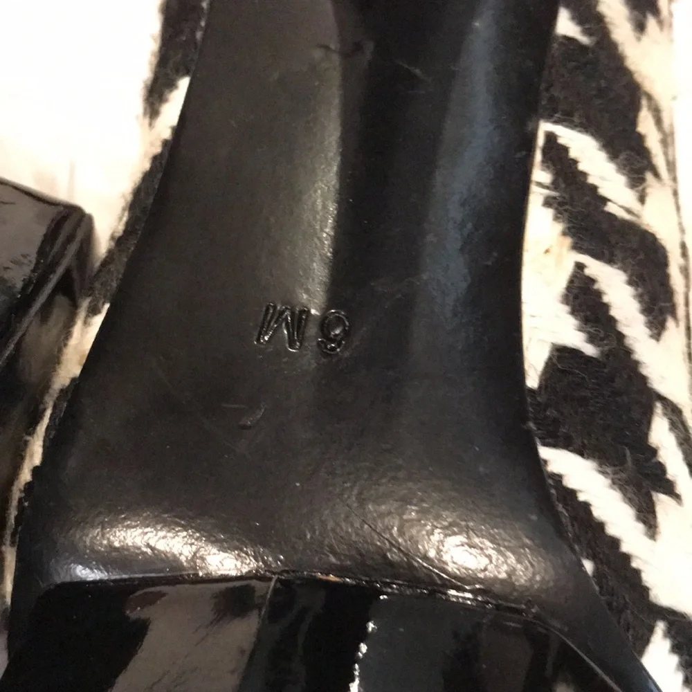 Bebe studded platform houndstooth stilettos